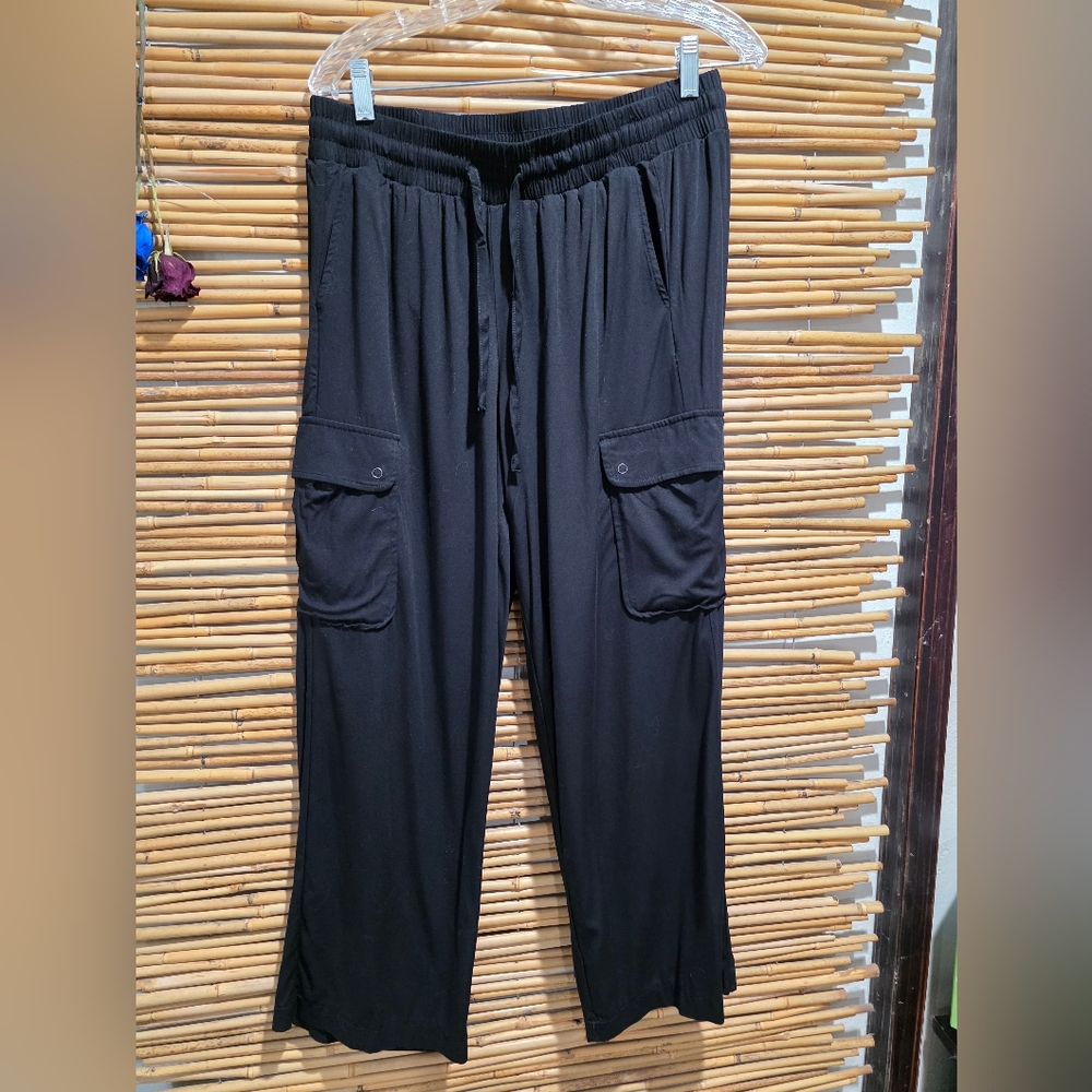 Torrid Wide Leg Black Size 00S Wide Leg Pants Trousers Drawstring Waist